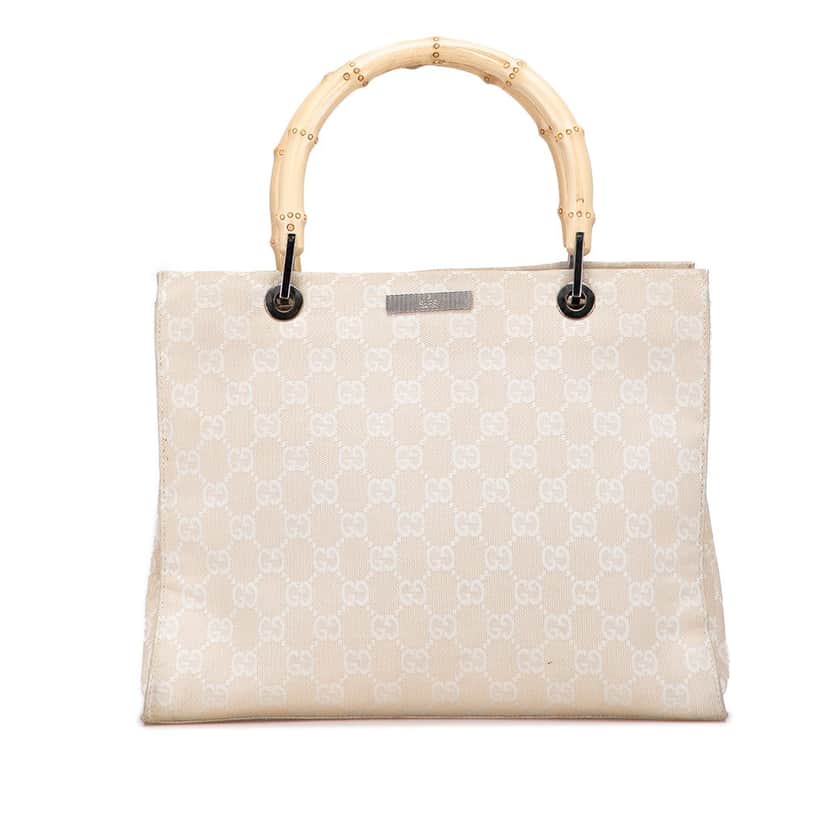 Gucci GG Canvas Bamboo Satchel Brown Very good condition - Front View