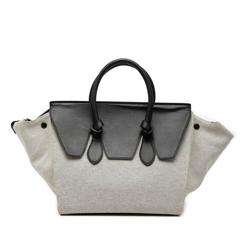 Celine Small Bicolor Canvas and Calfskin Tie Knot Handbag Other Very good condition - Front View