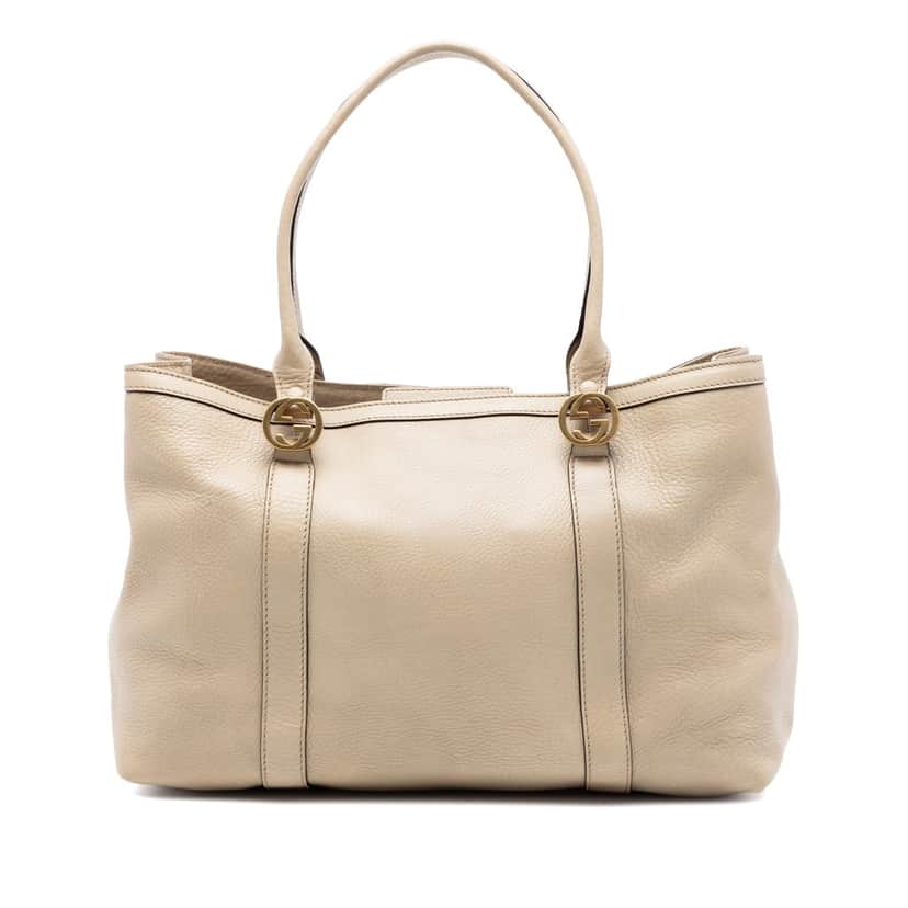 Gucci Pebbled Leather Miss GG Tote Brown Leather Very good condition - Front View