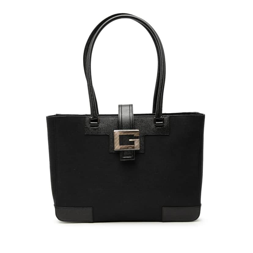 Gucci Canvas Square G Tote Black Very good condition - Front View