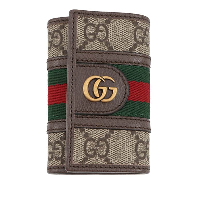 Gucci GG Supreme Web Ophidia Key Case Beige Very good condition - Front View