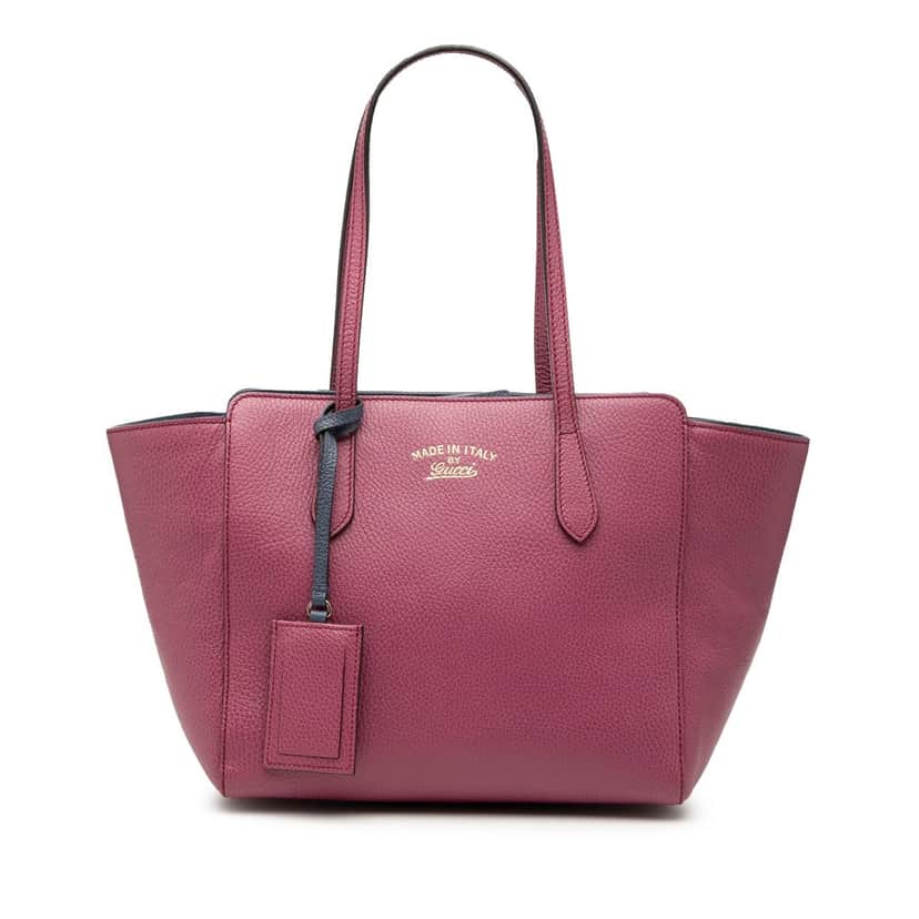 Gucci Medium Dollar Calfskin Swing Tote Purple Leather Very good condition - Front View