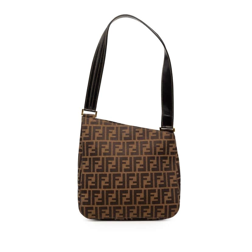 Fendi Zucca Canvas Shoulder Bag Brown Very good condition - Front View