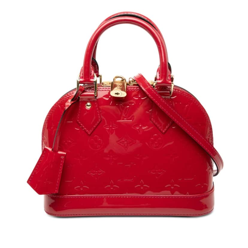 Louis Vuitton Monogram Vernis Alma BB Red Leather Very good condition - Front View