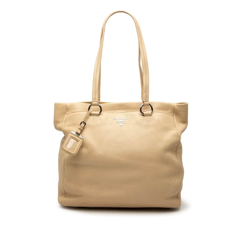 Prada Vitello Daino Tote Beige Leather Very good condition - Front View