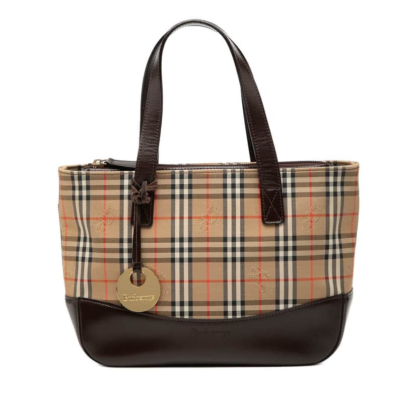 Burberry Haymarket Check Canvas Tote Beige Very good condition - Front View