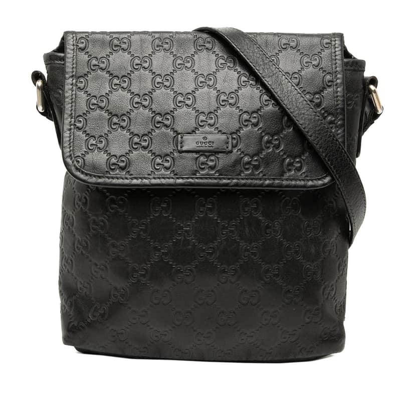 Gucci Guccissima Crossbody Black Leather Good condition - Front View