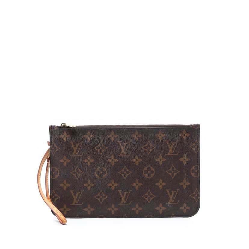 Louis Vuitton Monogram Neverfull MM Pouch Brown Very good condition - Front View