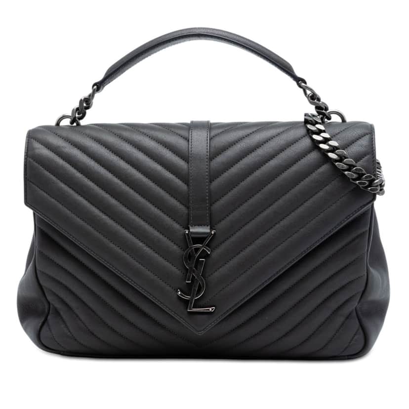 Saint Laurent Large Chevron Sheepskin Monogram College Satchel Other Leather Very good condition - Front View