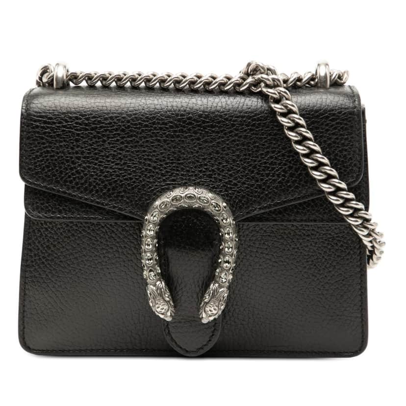 Gucci Small Leather Dionysus  Crossbody Black Leather Very good condition - Front View