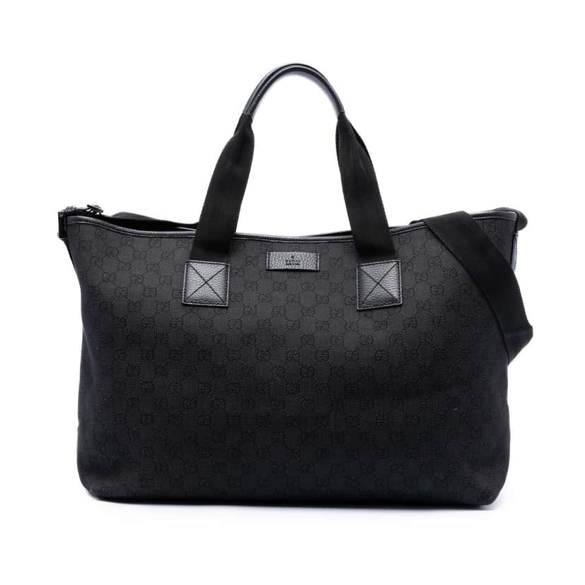 Gucci GG Denim Satchel Black Very good condition - Front View