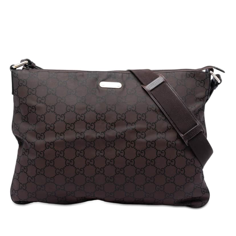Gucci GG Nylon Crossbody Brown Very good condition - Front View