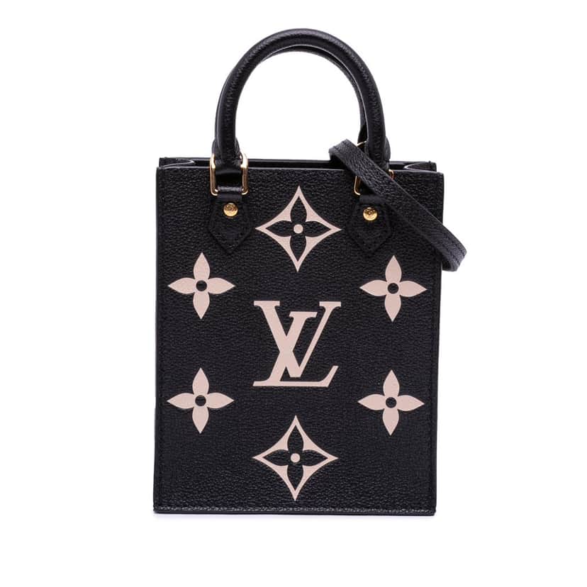 Louis Vuitton Bicolor Monogram Empreinte Petit Sac Plat Black Leather Very good condition - Front View