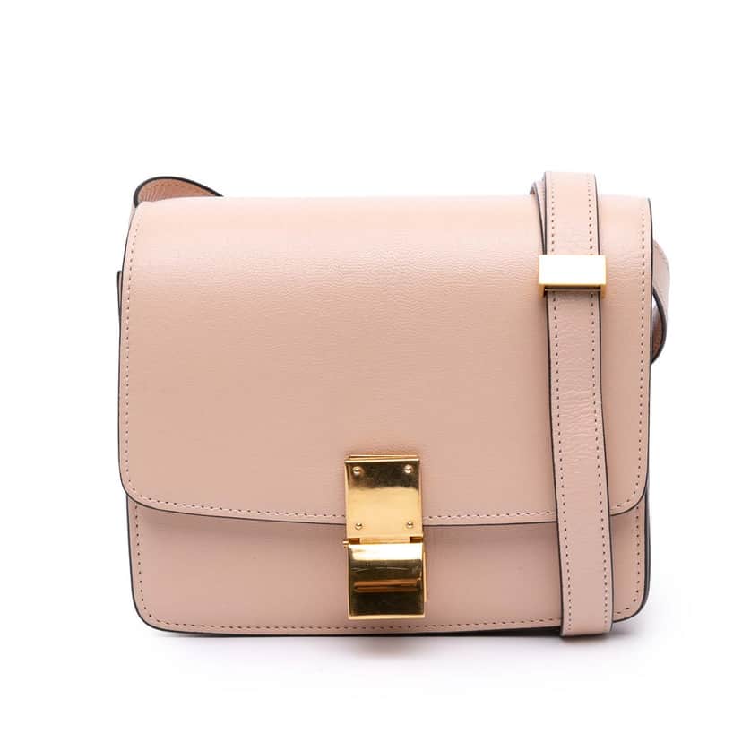 Celine Small Liege Calfskin Classic Box Pink Leather Very good condition - Front View