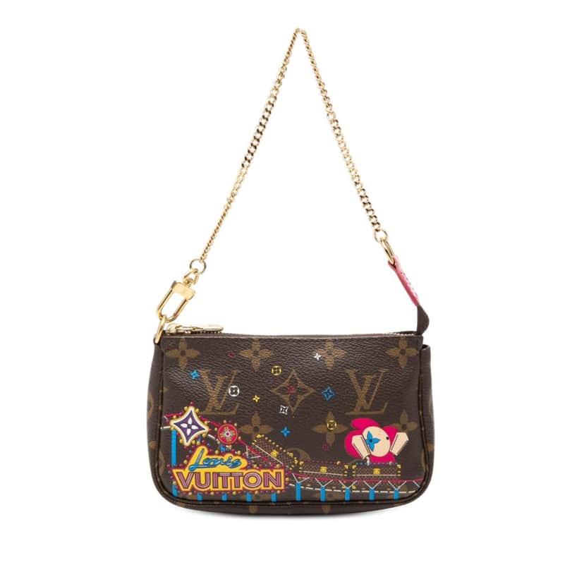 Louis Vuitton Monogram Vivienne Christmas Roller Coaster Mini Pochette Accessoires Brown Very good condition - Front View