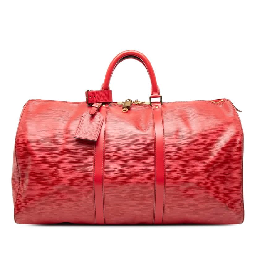 Louis Vuitton Epi Keepall 50 Red Leather Good condition - Front View