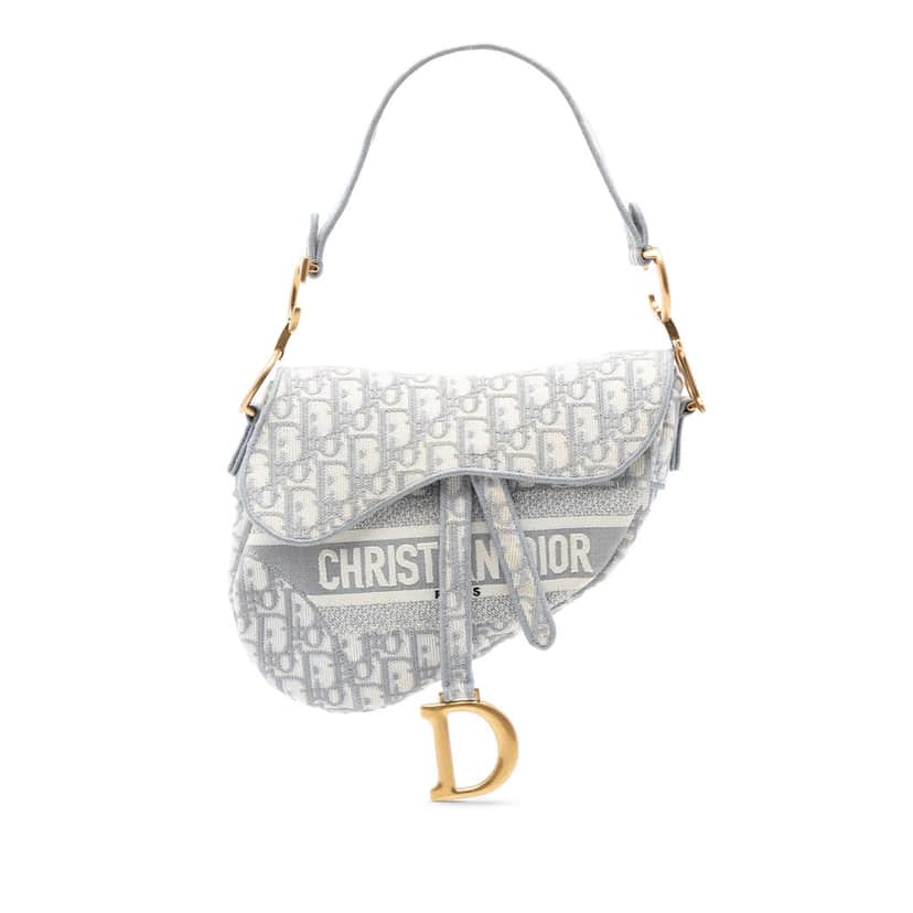 Dior Oblique Embroidered Canvas Saddle Bag Other Very good condition - Front View