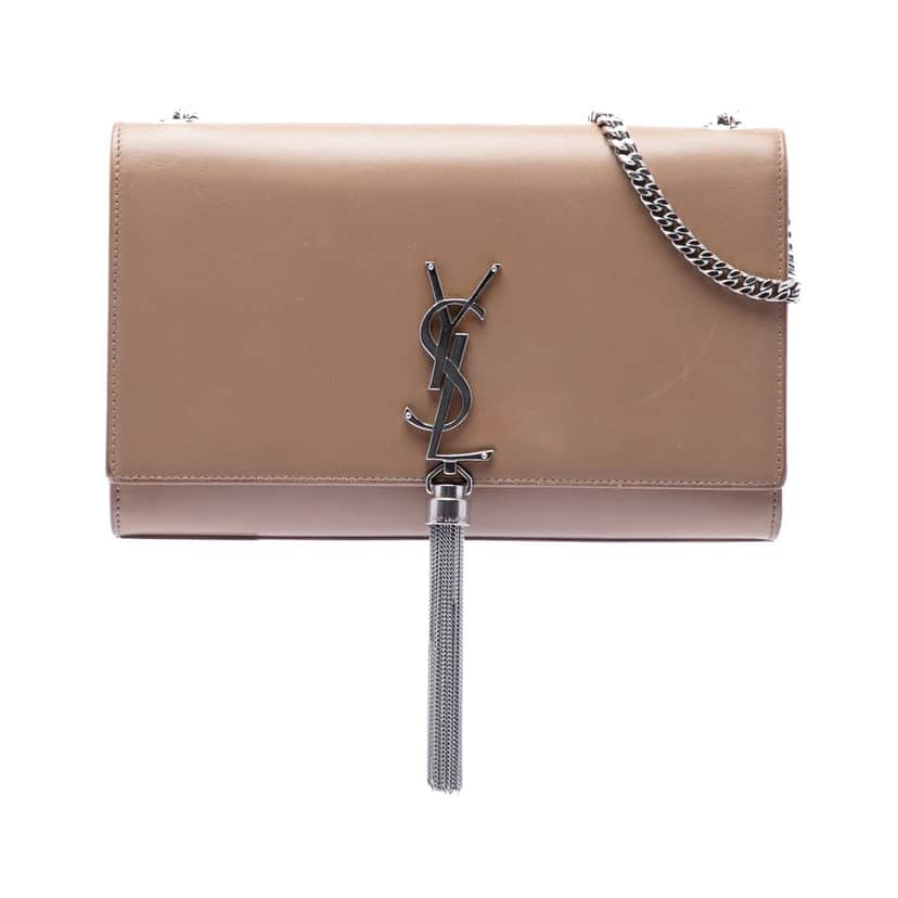 Saint Laurent Medium Smooth Calfskin Classic Monogram Kate Tassel Crossbody Brown Leather Very good condition - Front View