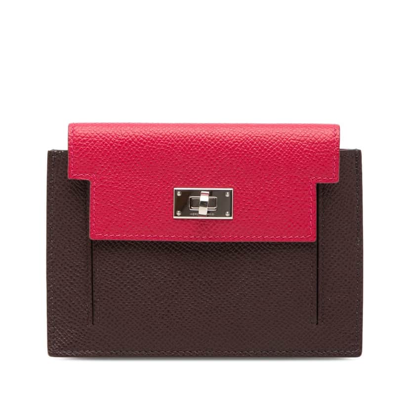 Hermès Bicolor Epsom Kelly Pocket Compact Wallet Red Leather Very good condition - Front View