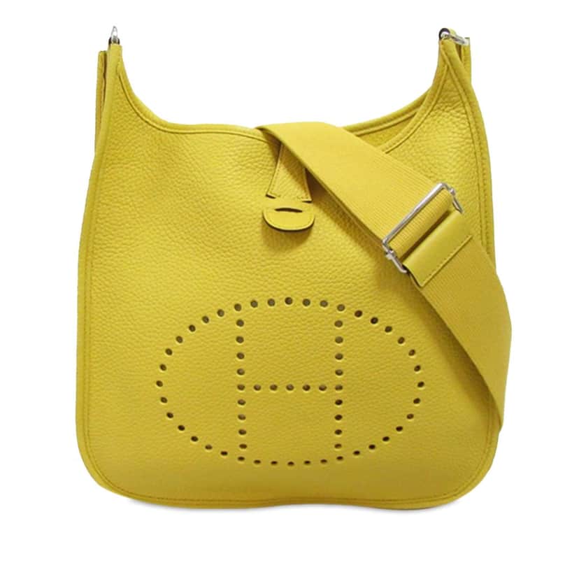 Hermès Clemence Evelyne III PM Yellow Leather Very good condition - Front View
