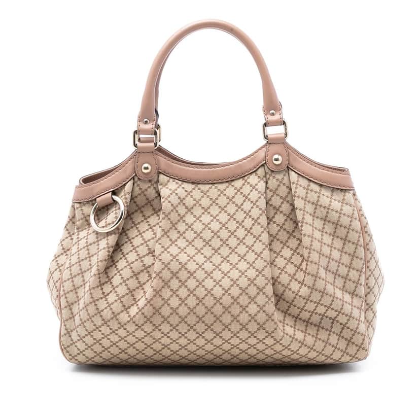 Gucci Medium Diamante Canvas Sukey Tote Beige Very good condition - Front View