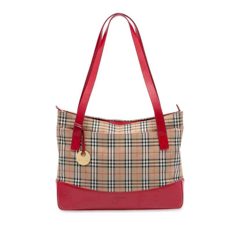 Burberry Haymarket Check Canvas Tote Beige Very good condition - Front View