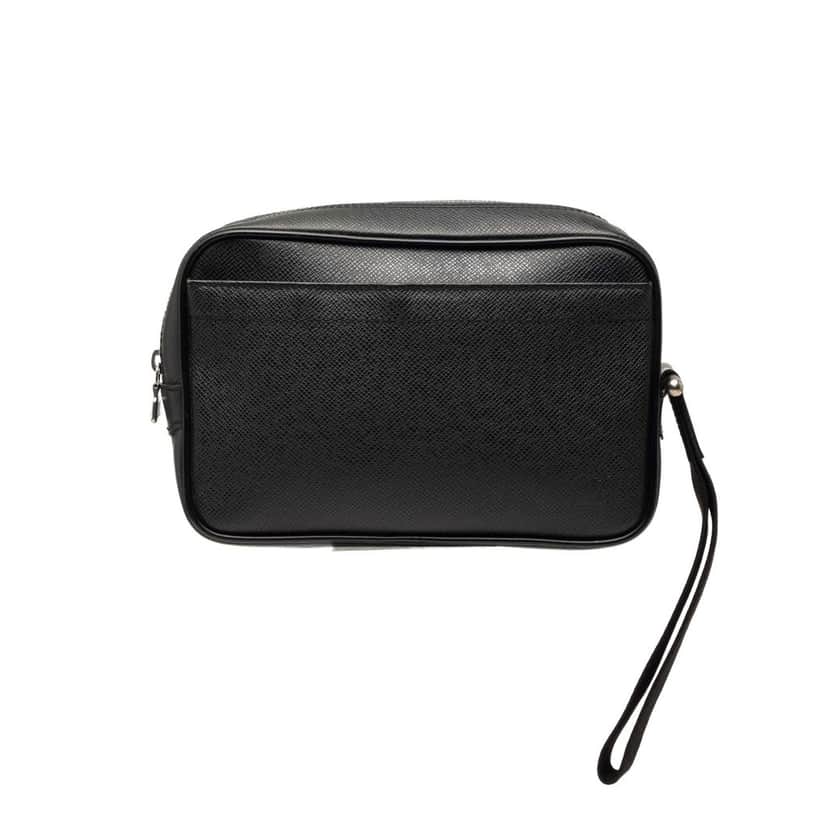 Louis Vuitton Taiga Pochette Kaluga Black Leather Good condition - Front View