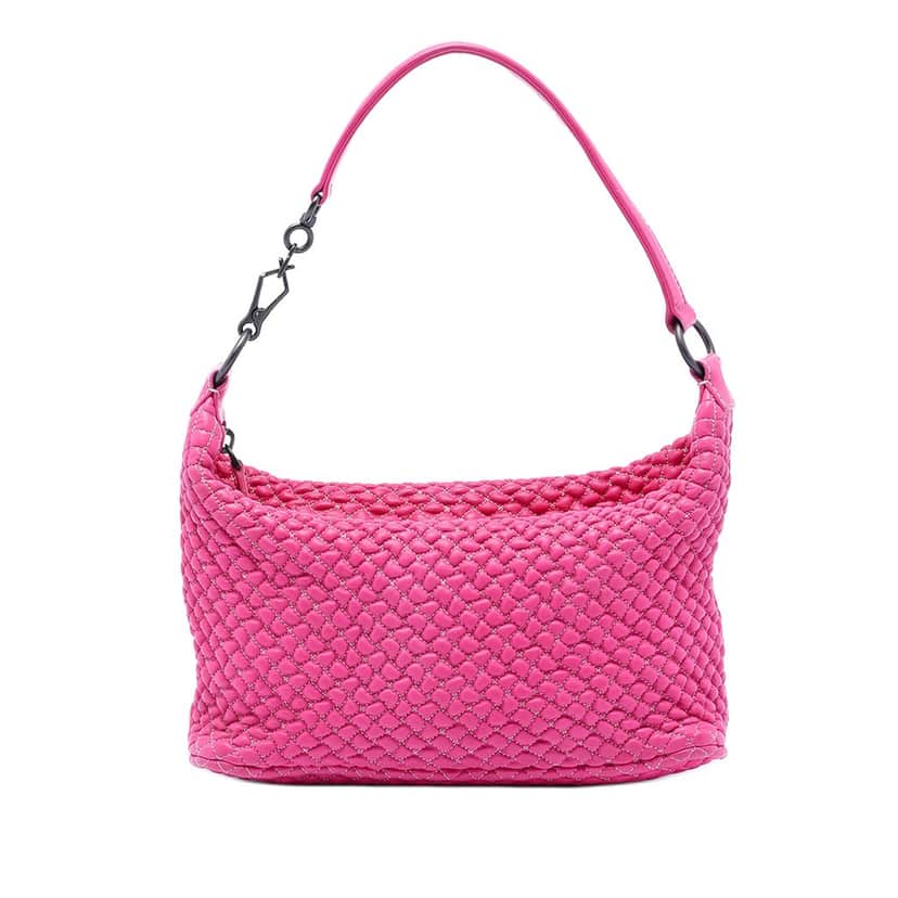 Bottega Veneta Quilted Nappa Bubble Shoulder Bag Pink Leather Very good condition - Front View