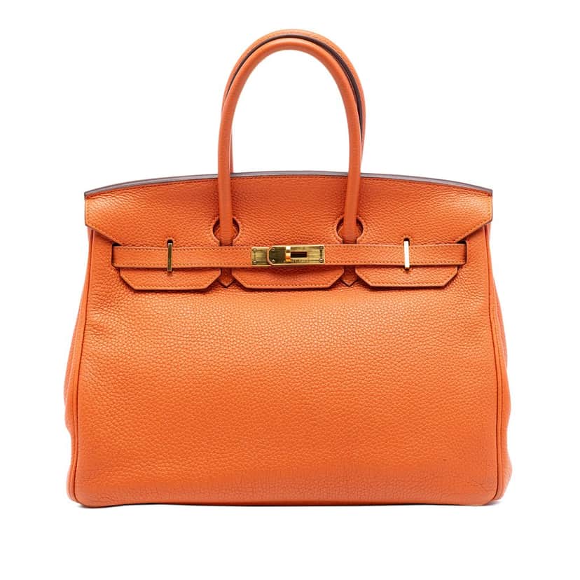 Hermès Togo Birkin Retourne 35 Orange Leather Very good condition - Front View