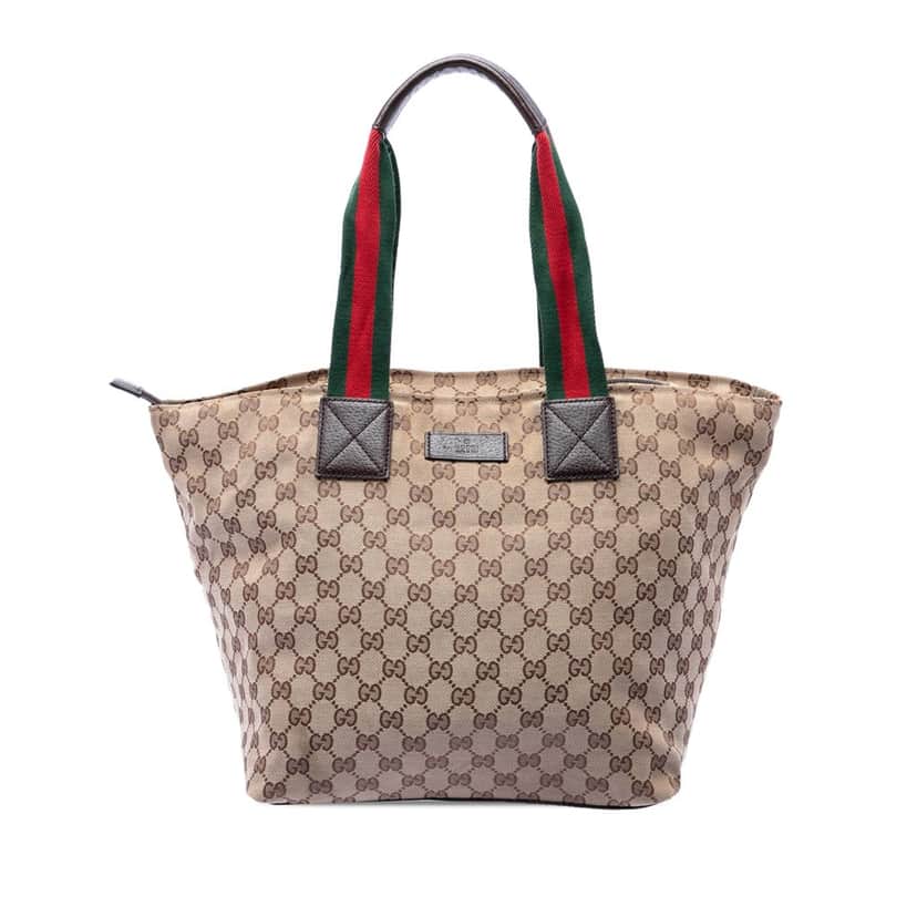 Gucci GG Canvas Web Tote Beige Very good condition - Front View