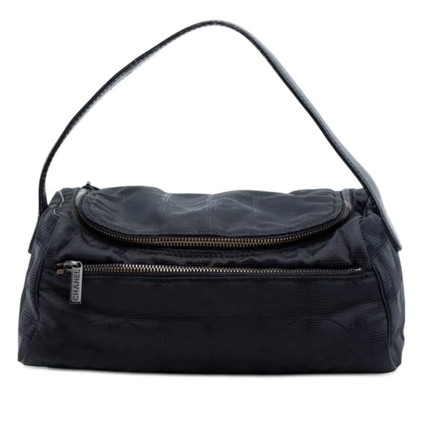 Chanel New Travel Line Nylon Vanity Bag Black Very good condition - Front View