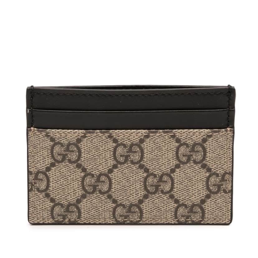 Gucci GG Supreme Card Holder Beige Never worn - Front View