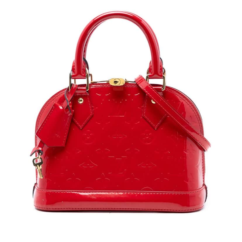 Louis Vuitton Monogram Vernis Alma BB Red Leather Very good condition - Front View