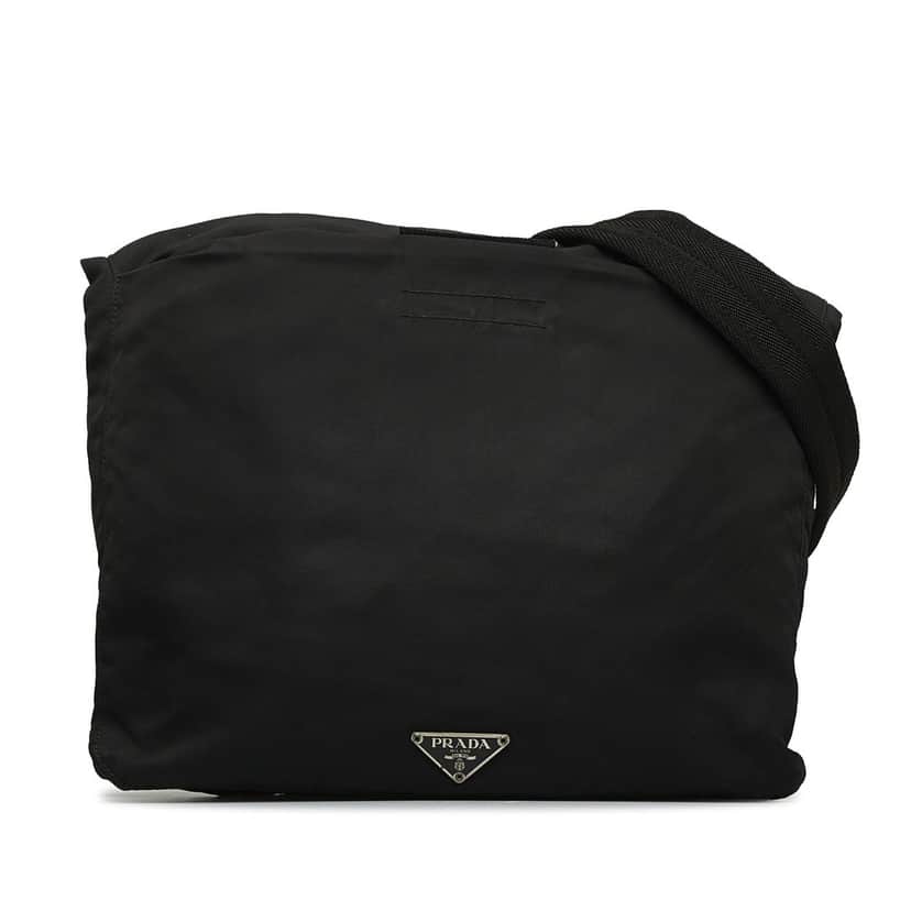 Prada Tessuto Messenger Bag Black Very good condition - Front View