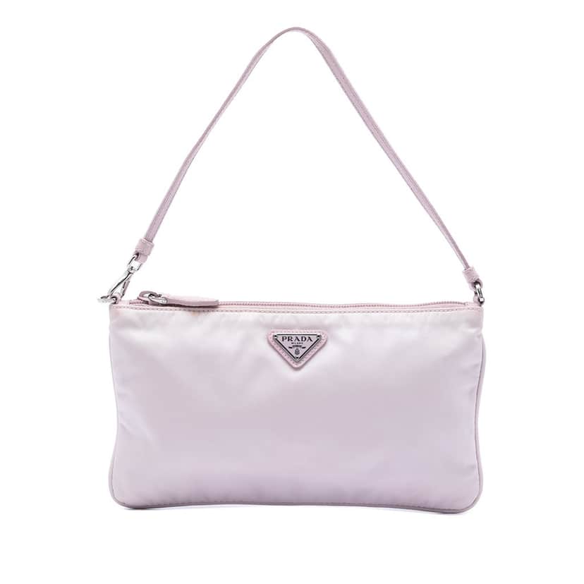 Prada Mini Re Nylon Pochette Pink Very good condition - Front View