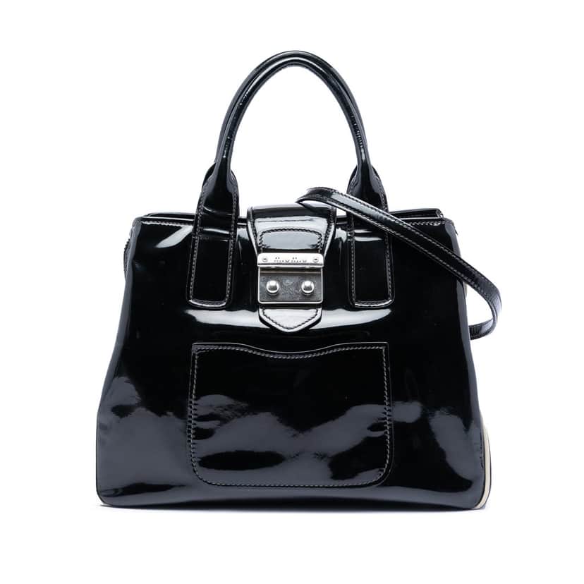 Miu Miu Patent Satchel Black Leather Very good condition - Front View
