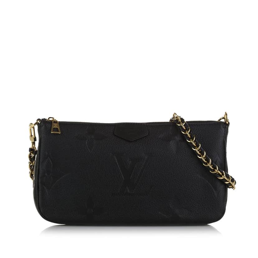 Louis Vuitton Monogram Empriente Bicolor Pochette Felicie Black Leather Very good condition - Front View