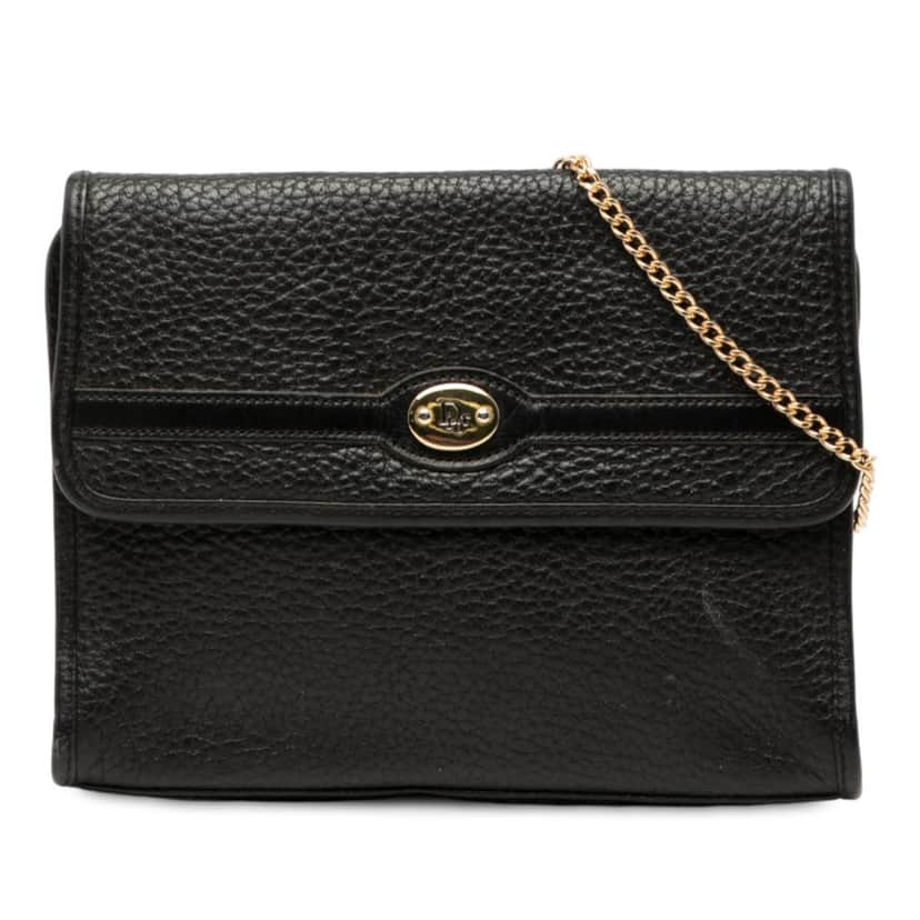 Dior Leather Chain Crossbody Black Leather Very good condition - Front View