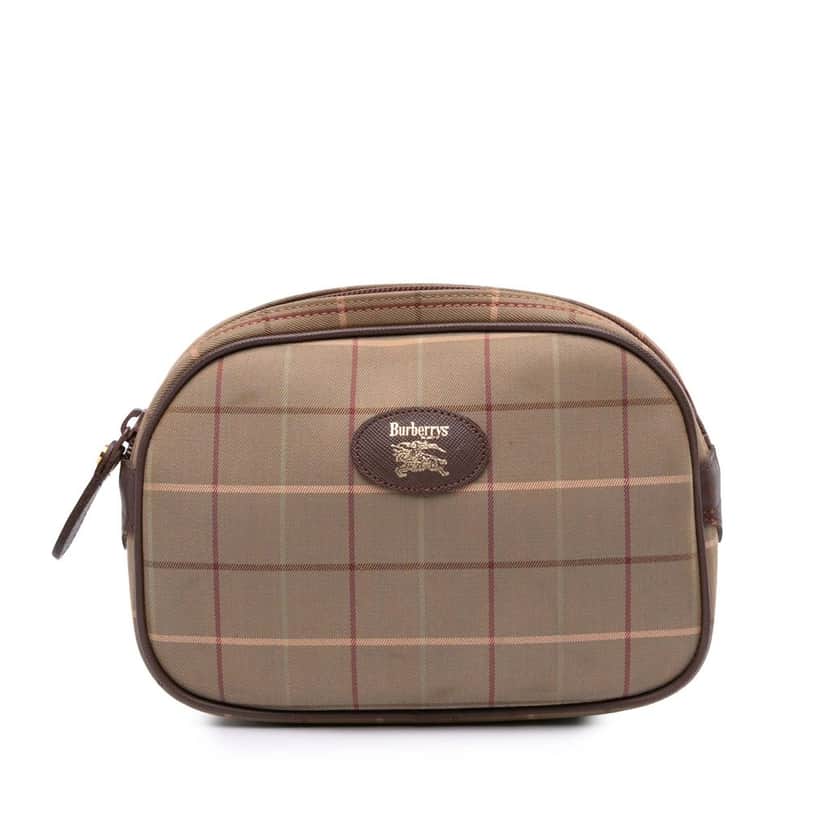 Burberry Vintage Check Canvas Clutch Brown Very good condition - Front View