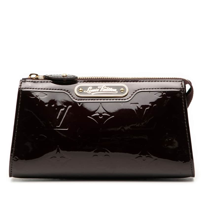 Louis Vuitton Monogram Vernis Trousse Cosmetic Pouch Purple Leather Very good condition - Front View
