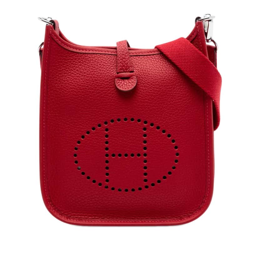Hermès Clemence Evelyne I TPM Red Leather Very good condition - Front View