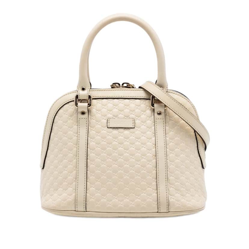 Gucci Mini Microguccissima Dome Satchel White Leather Very good condition - Front View