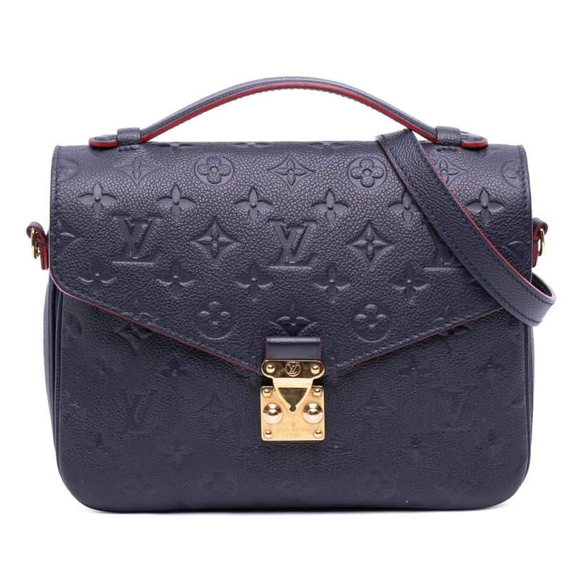 Louis Vuitton Monogram Empreinte Pochette Metis Blue Leather Very good condition - Front View