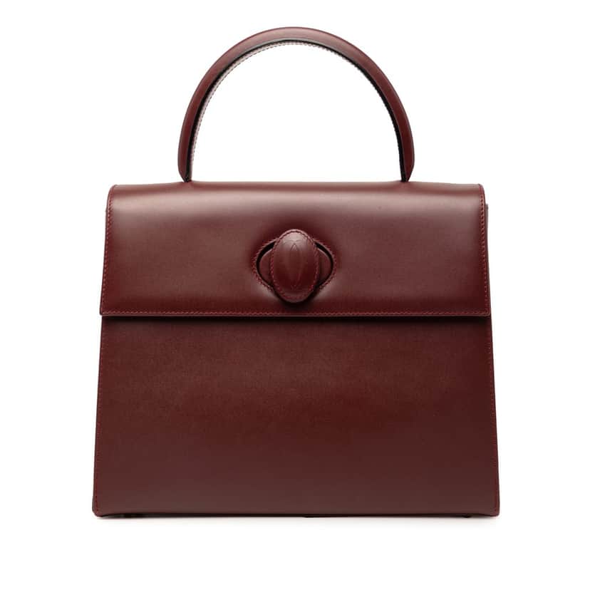 Cartier Leather Must de Cartier Turn Lock Handbag Red Leather Very good condition - Front View