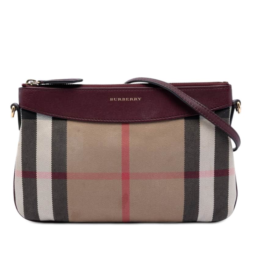 Burberry Mega Check Canvas Derby Peyton Crossbody Brown Very good condition - Front View