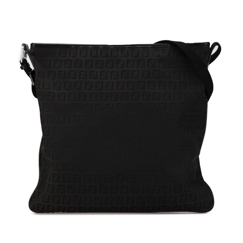 Fendi Zucchino Canvas Crossbody Black Good condition - Front View