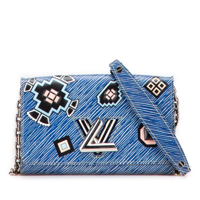 Louis Vuitton Epi Denim Twist Azteque Wallet on Chain Blue Leather Very good condition - Front View