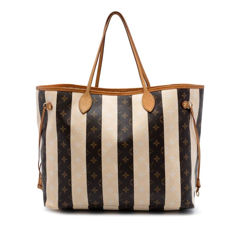 Louis Vuitton Monogram Rayures Neverfull GM Brown Very good condition - Front View