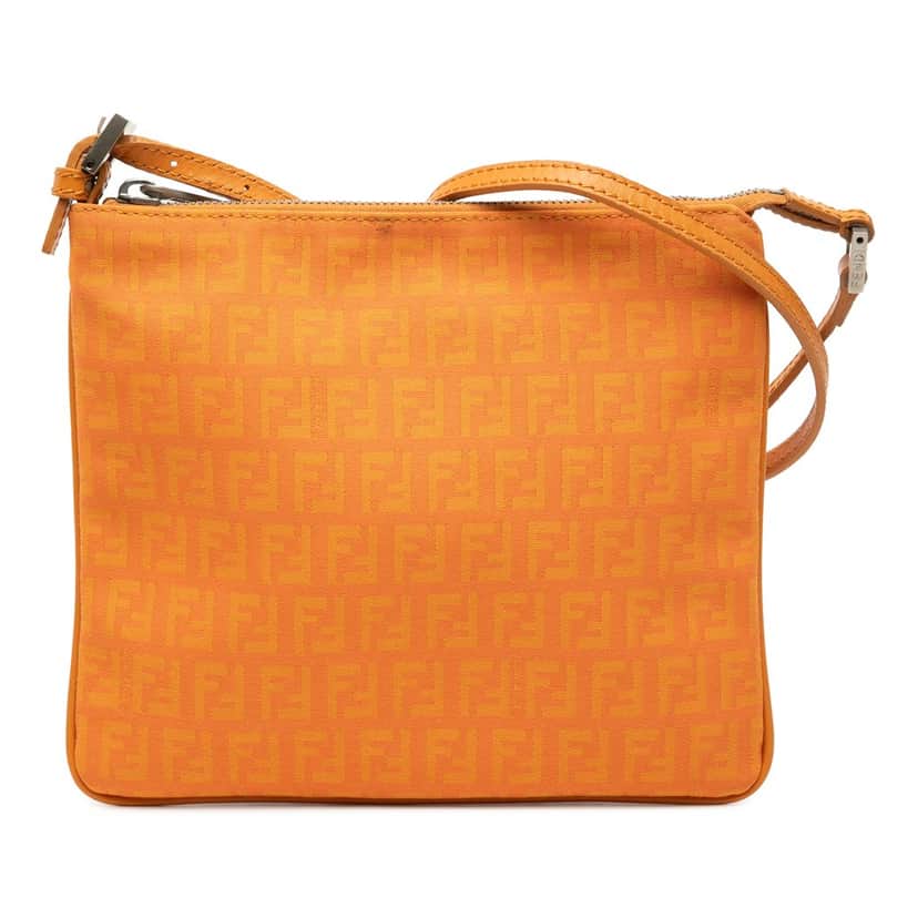 Fendi Zucchino Canvas Crossbody Orange Very good condition - Front View