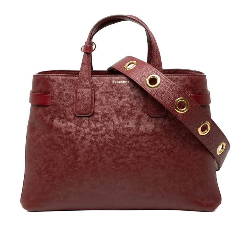 Burberry Medium Leather Banner Satchel Red Leather Very good condition - Front View